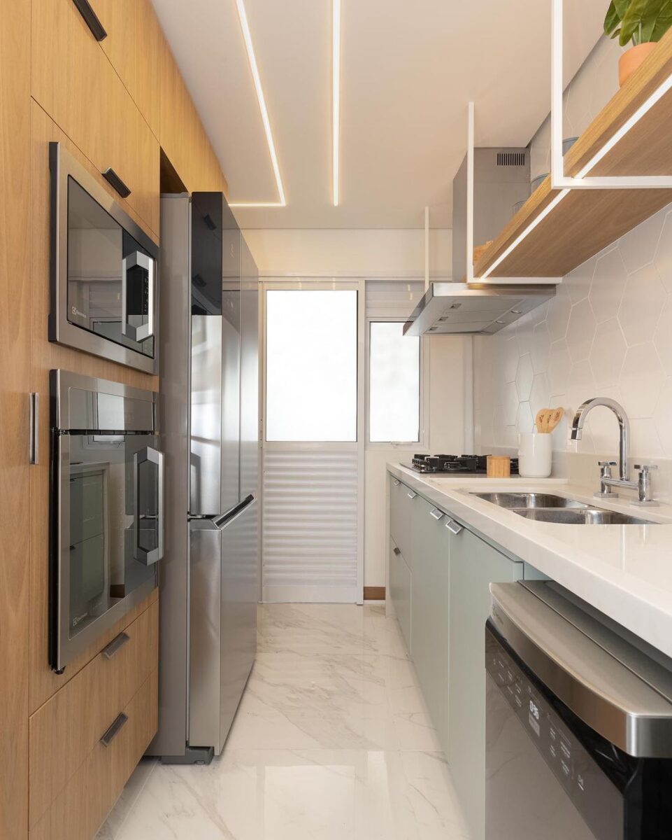 Esse estilo é ideal para quem tem cozinhas pequenas.