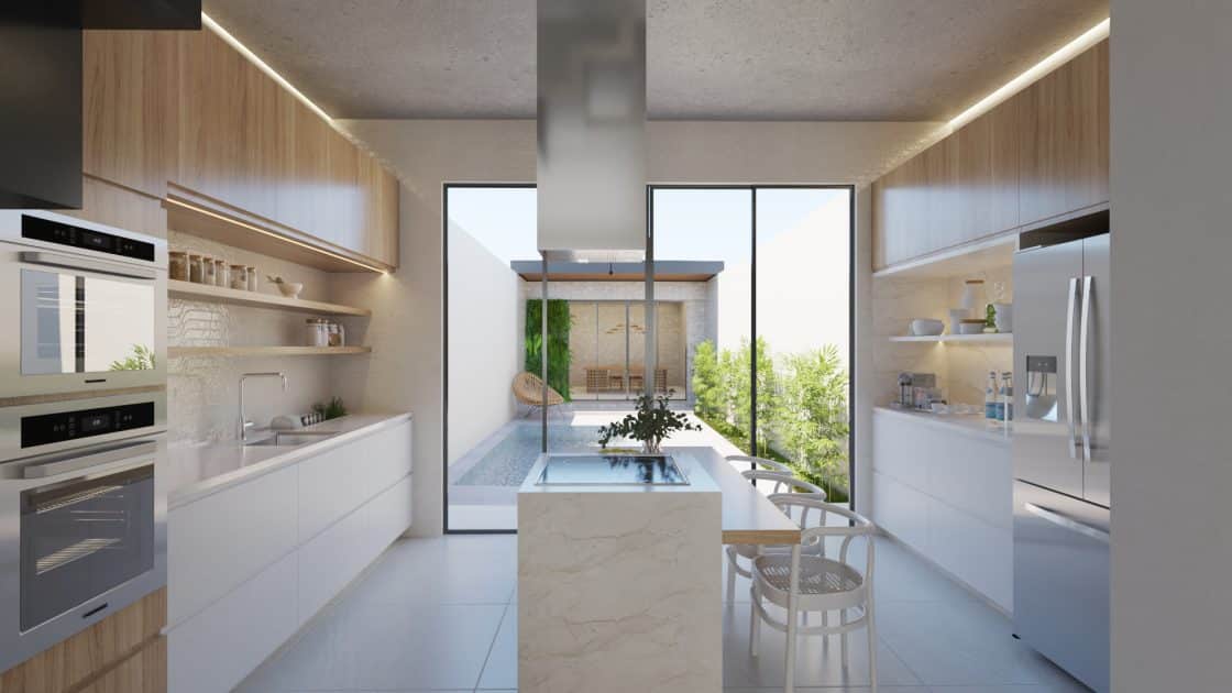 Porcelanato 120x120: fluidez e elegância nos seus projetos 7 Grande formato permite a aplicação em balcões e bancadas