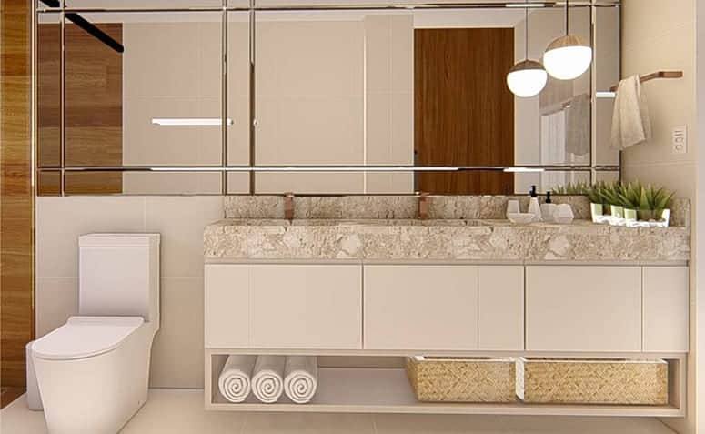 10 ideias de banheiros bege para despertar sua criatividade 3 CASULO Estúdio de Arq. e Urb.