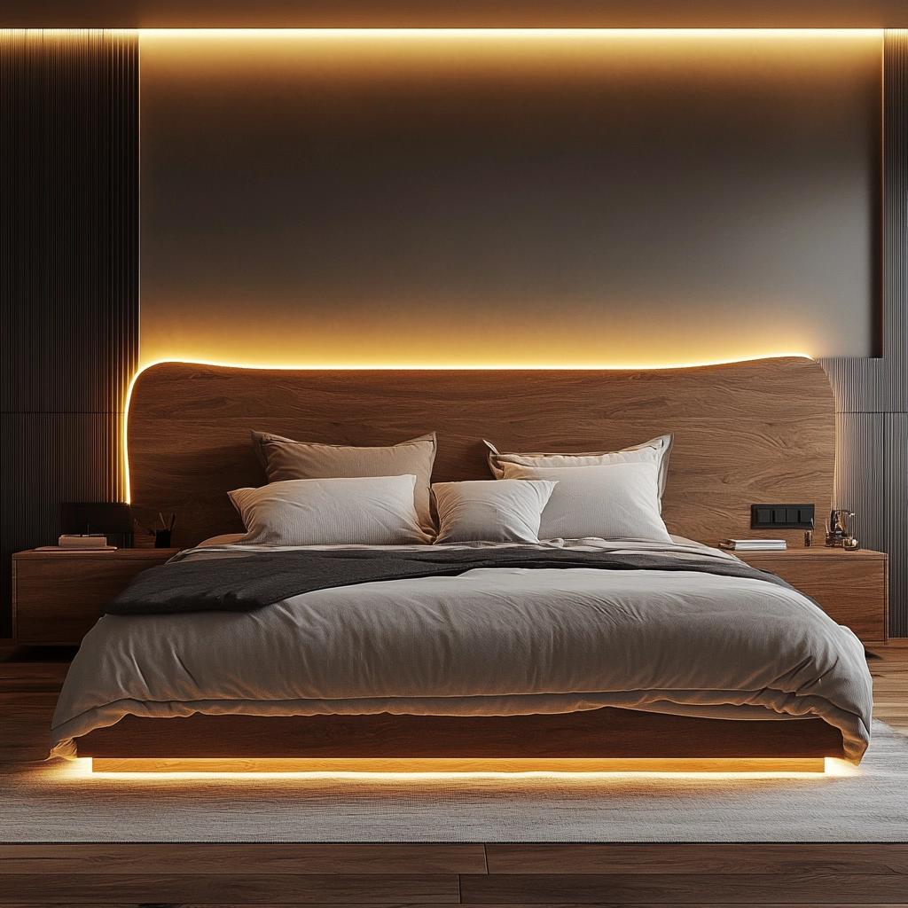 Ideias de Cabeceira com LED para Transformar seu Quarto com 10 Opções 4 Ideias de Cabeceira com LED para Transformar seu Quarto