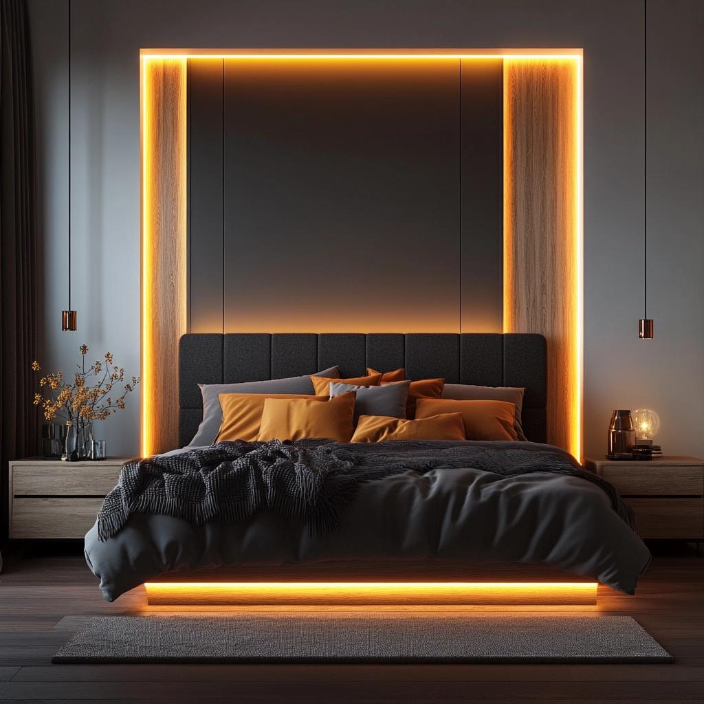 Ideias de Cabeceira com LED para Transformar seu Quarto com 10 Opções 6 Ideias de Cabeceira com LED para Transformar seu Quarto