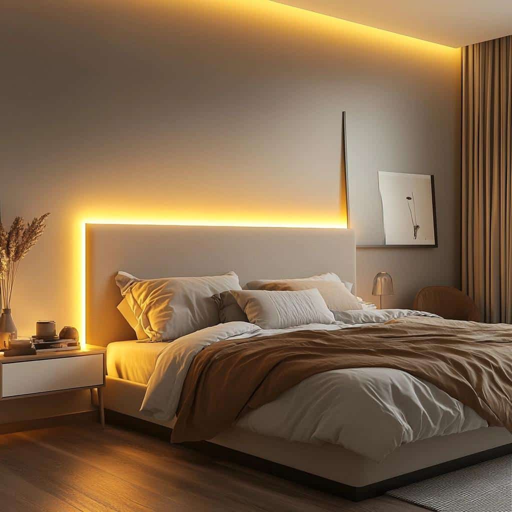 Ideias de Cabeceira com LED para Transformar seu Quarto com 10 Opções 8 Ideias de Cabeceira com LED para Transformar seu Quarto