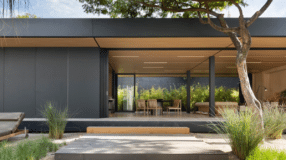 Foto de casas pré-fabricadas.