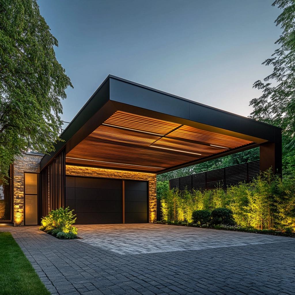 Coberturas de garagem: 10 inspirações para que também elevam a estética da sua casa. 2 Coberturas de garagem: 10 inspirações para que também elevam a estética da sua casa.