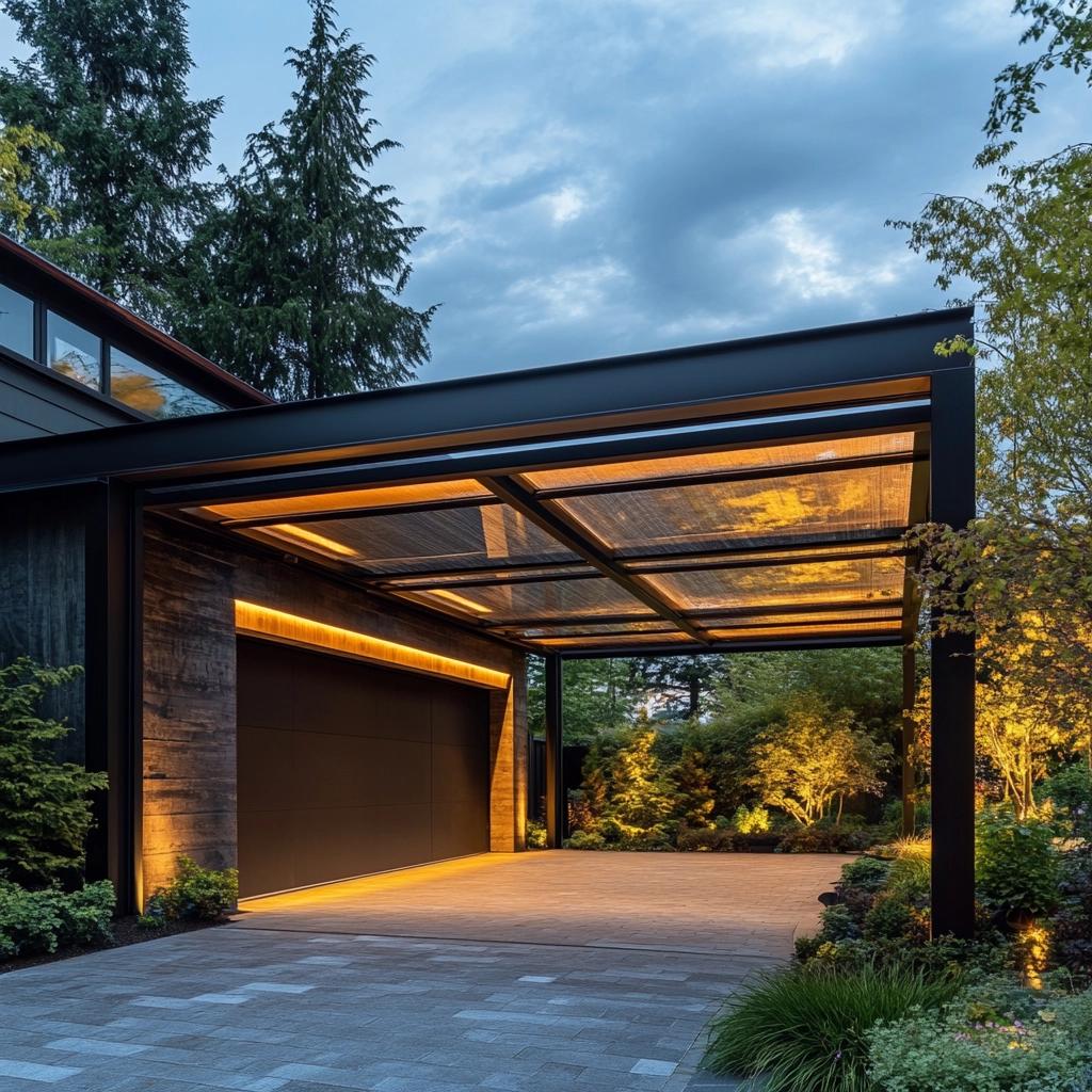 Coberturas de garagem: 10 inspirações para que também elevam a estética da sua casa. 4 Coberturas de garagem: 10 inspirações para que também elevam a estética da sua casa.