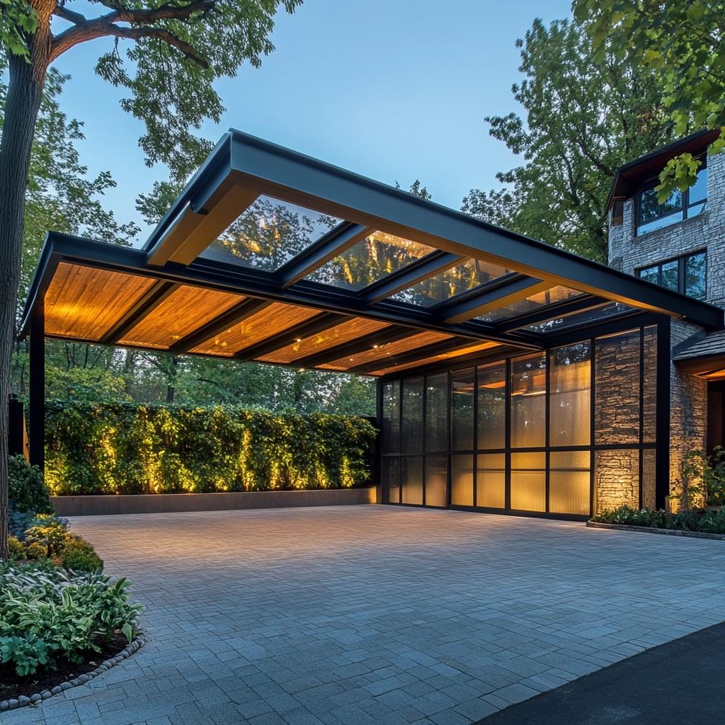 Coberturas de garagem: 10 inspirações para que também elevam a estética da sua casa. 6 Coberturas de garagem: 10 inspirações para que também elevam a estética da sua casa.
