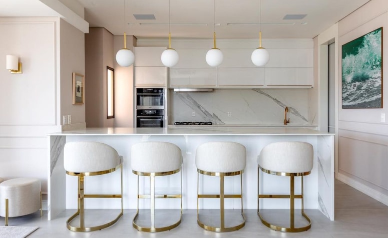 Cor dourada: 10 ideias e combinações para fazer sua casa brilhar 5 Delpizzo Arquitetura