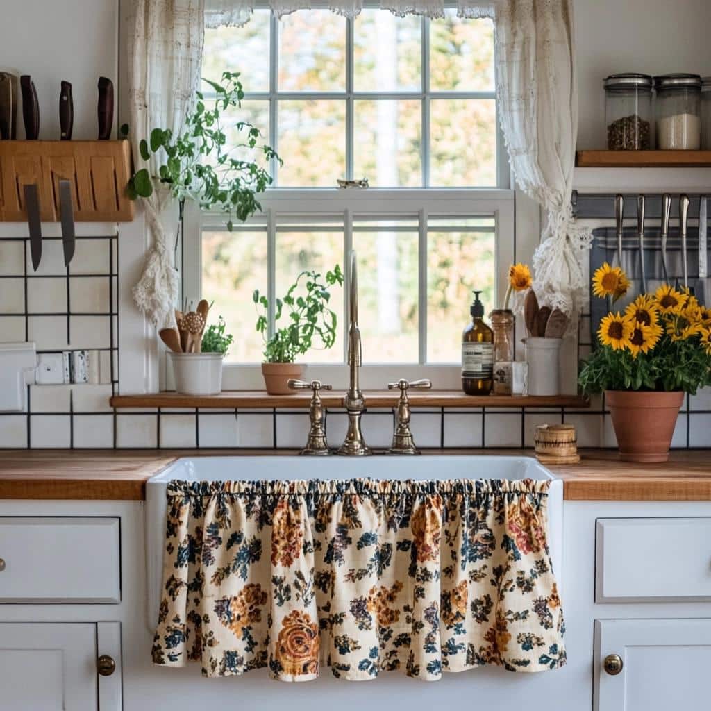 Cortinas para Pia: 10 Modelos Incríveis para Decorar sua Cozinha 6 Cortinas para Pia: 40 Modelos Incríveis para Decorar sua Cozinha