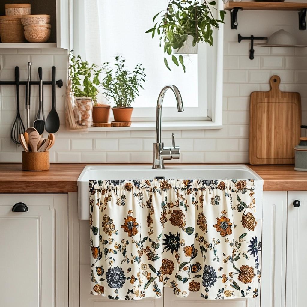 Cortinas para Pia: 10 Modelos Incríveis para Decorar sua Cozinha 8 Cortinas para Pia: 40 Modelos Incríveis para Decorar sua Cozinha