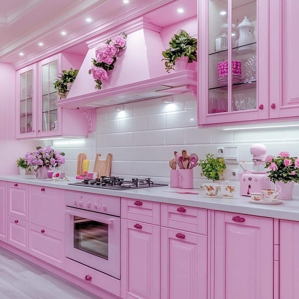 10 Projetos de Cozinha Rosa para Suspirar de Amores 2 60 Projetos de Cozinha Rosa para Suspirar de Amores