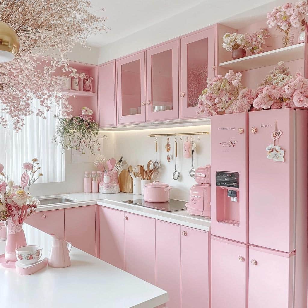 10 Projetos de Cozinha Rosa para Suspirar de Amores 4 60 Projetos de Cozinha Rosa para Suspirar de Amores