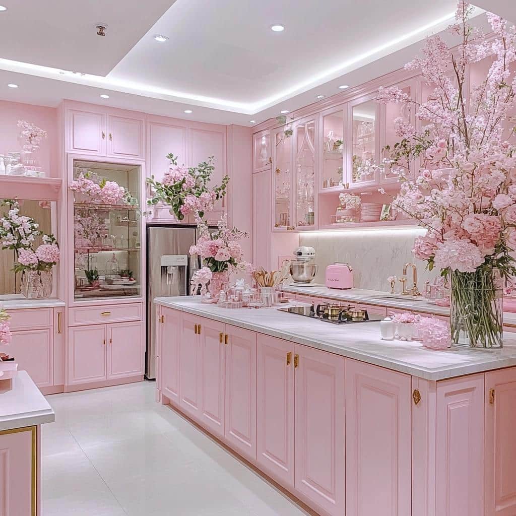 10 Projetos de Cozinha Rosa para Suspirar de Amores 6 60 Projetos de Cozinha Rosa para Suspirar de Amores