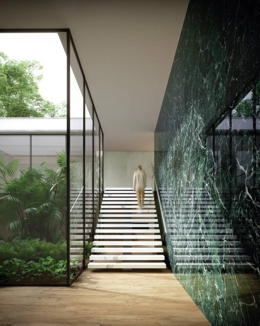 Escadas de porcelanato: segurança e beleza para os 10 projetos 7 Escadas de porcelanato são resistentes, bonitas e fáceis de limpar.
