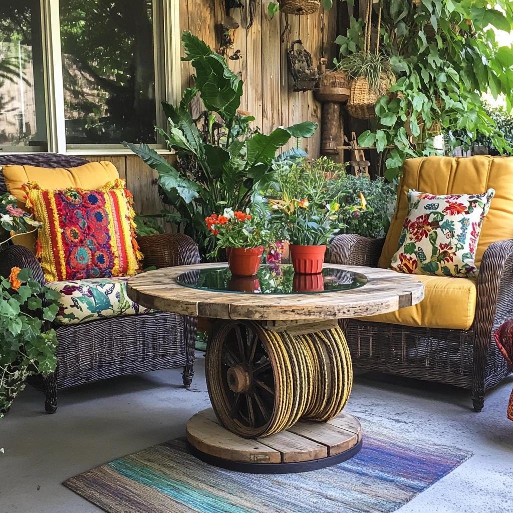 10 Ideias Incríveis para Decorar com Mesas de Carretel 2 70 Ideias Incríveis para Decorar com Mesas de Carretel