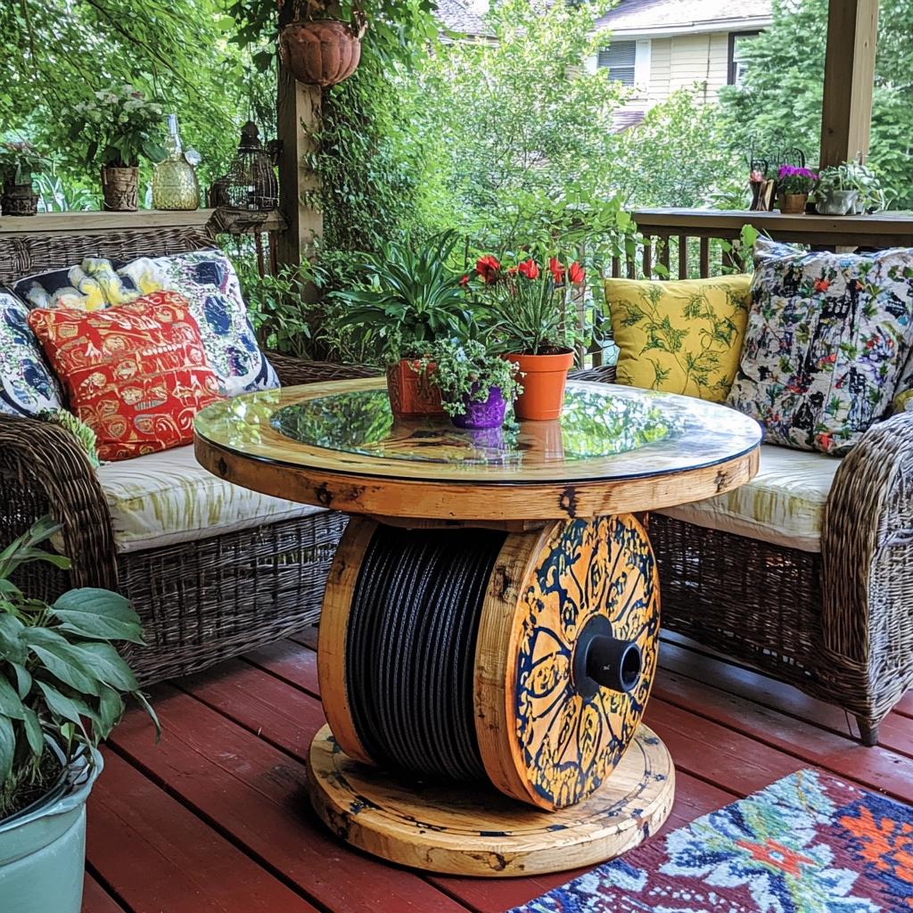 10 Ideias Incríveis para Decorar com Mesas de Carretel 4 70 Ideias Incríveis para Decorar com Mesas de Carretel