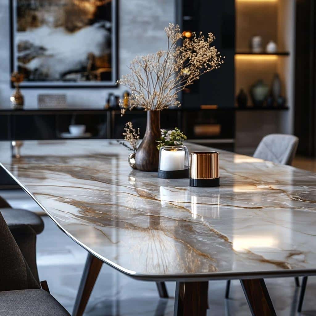 Mesa de mármore: 10 modelos elegantes para sofisticar o ambiente 2 Mesa de mármore: 55 modelos elegantes para sofisticar o ambiente