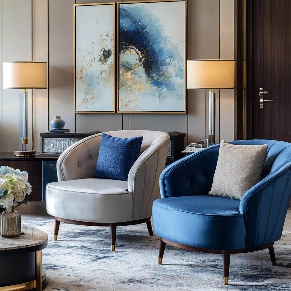 10 Modelos de Poltrona Azul para Ampliar o Conforto na Decoração 4 65 Modelos de Poltrona Azul para Ampliar o Conforto na Decoração