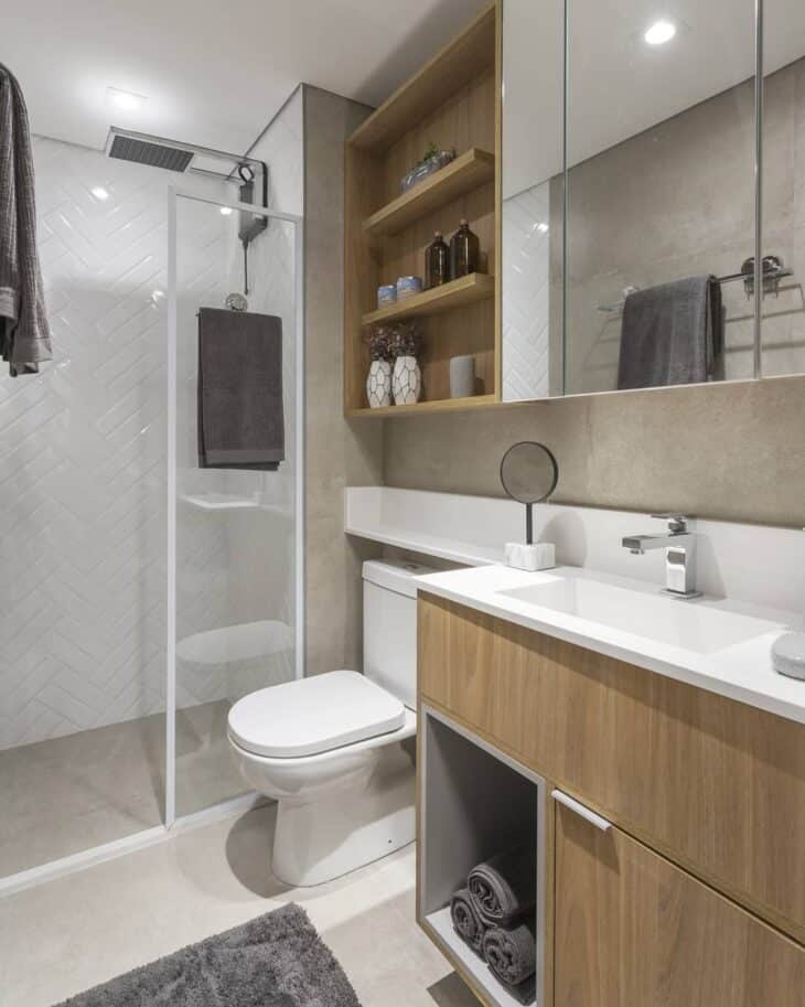 Inspirando-se no Porcelanato Bege para Diferentes Ambientes 7 Porcelanato bege em ambiente menor