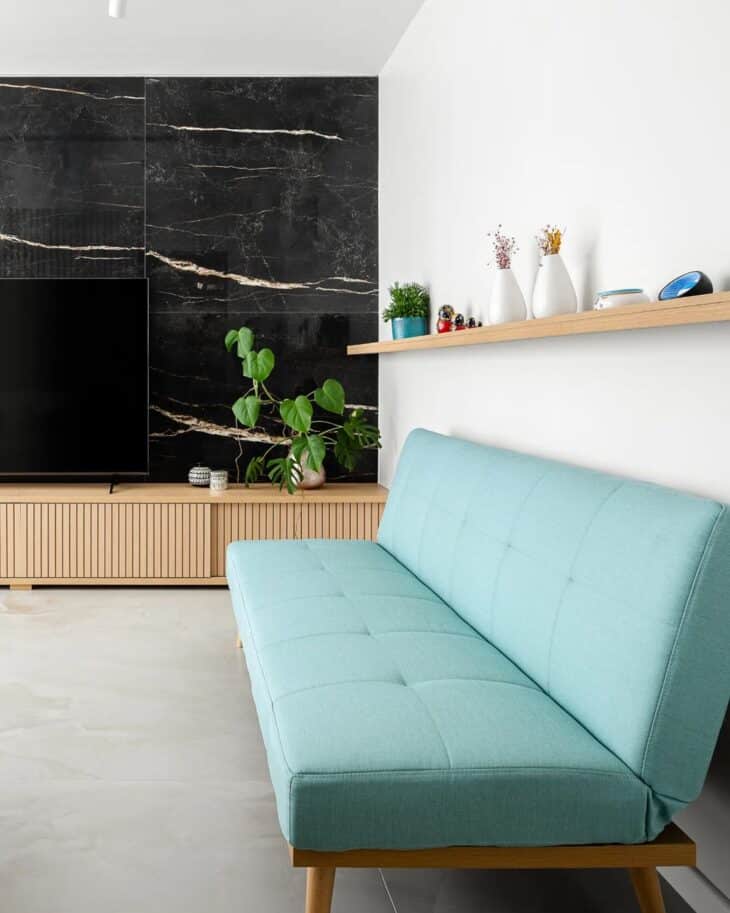 Porcelanato Marmorizado: Elegância na Decoração 10 Porcelanato marmorizado também fica incrível em outros cômodos.