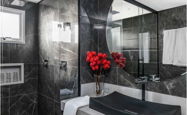 45 Ambientes Com Porcelanato Preto Que São Sofisticados 3 Porcelanato preto é um revestimento versátil e elegante para diversos ambientes.