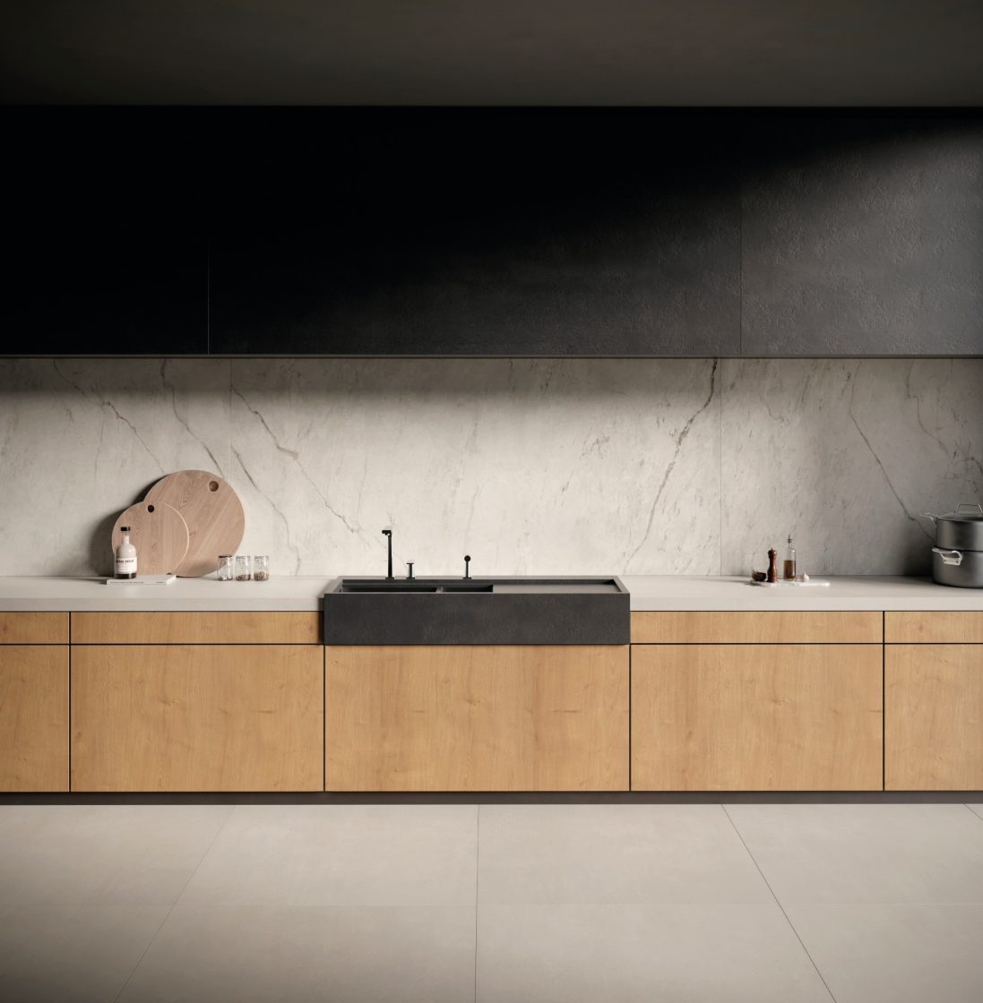 Principais dúvidas sobre bancadas de porcelanato 10 9 Em 2023, a Officina Portobello e a Doma Arquitetura criaram DOMATECA, um sistema de design para personalização inteligente de cozinhas (Projeto: Officina Portobello)