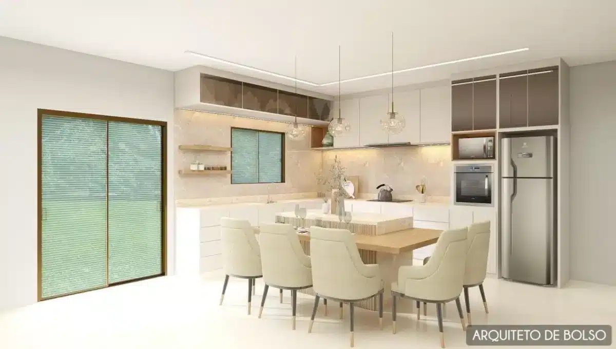 Balcões de Cozinha: Ideias para Transformar Seu Espaço 9 Balcão de cozinha com detalhes em aço inox, perfeito para um toque industrial.