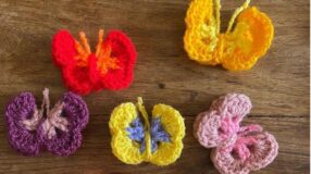 10 Ideias de Cesto de Fio de Malha para Organizar com Estilo 7 Foto de borboleta de crochê