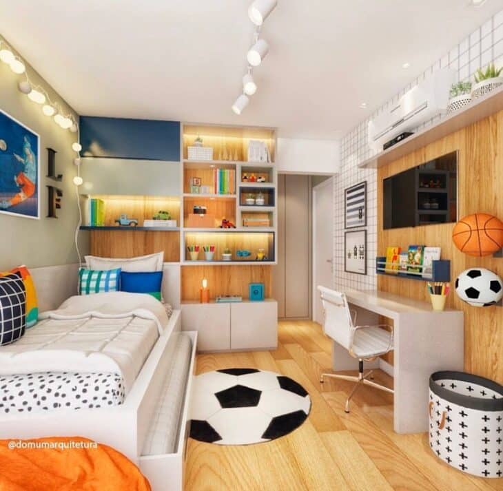 Cadeiras para Quarto: 10 Melhores Modelos para quem Busca Praticidade 7 decoração de quarto futebol