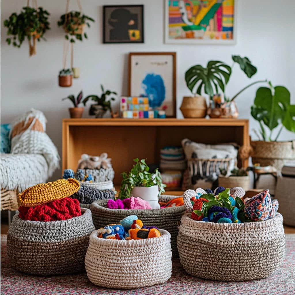 10 Ideias de Cesto de Fio de Malha para Organizar com Estilo 2 80 Ideias de Cesto de Fio de Malha para Organizar com Estilo
