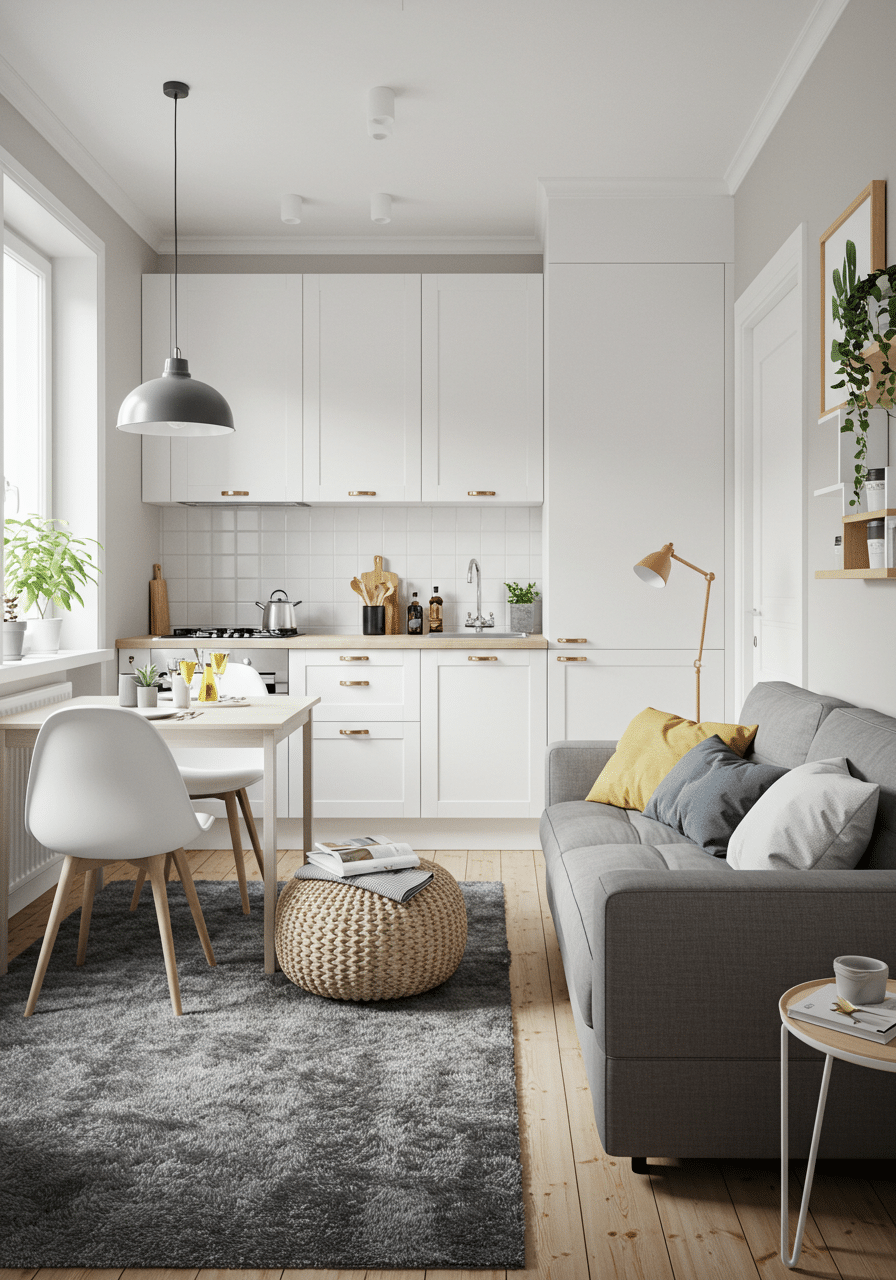 Descubra Como Criar uma Sala de Estar Funcional em uma Kitnet com Cozinha Integrada 3 Como Criar uma Sala de Estar Funcional em uma Kitnet com Cozinha Integrada