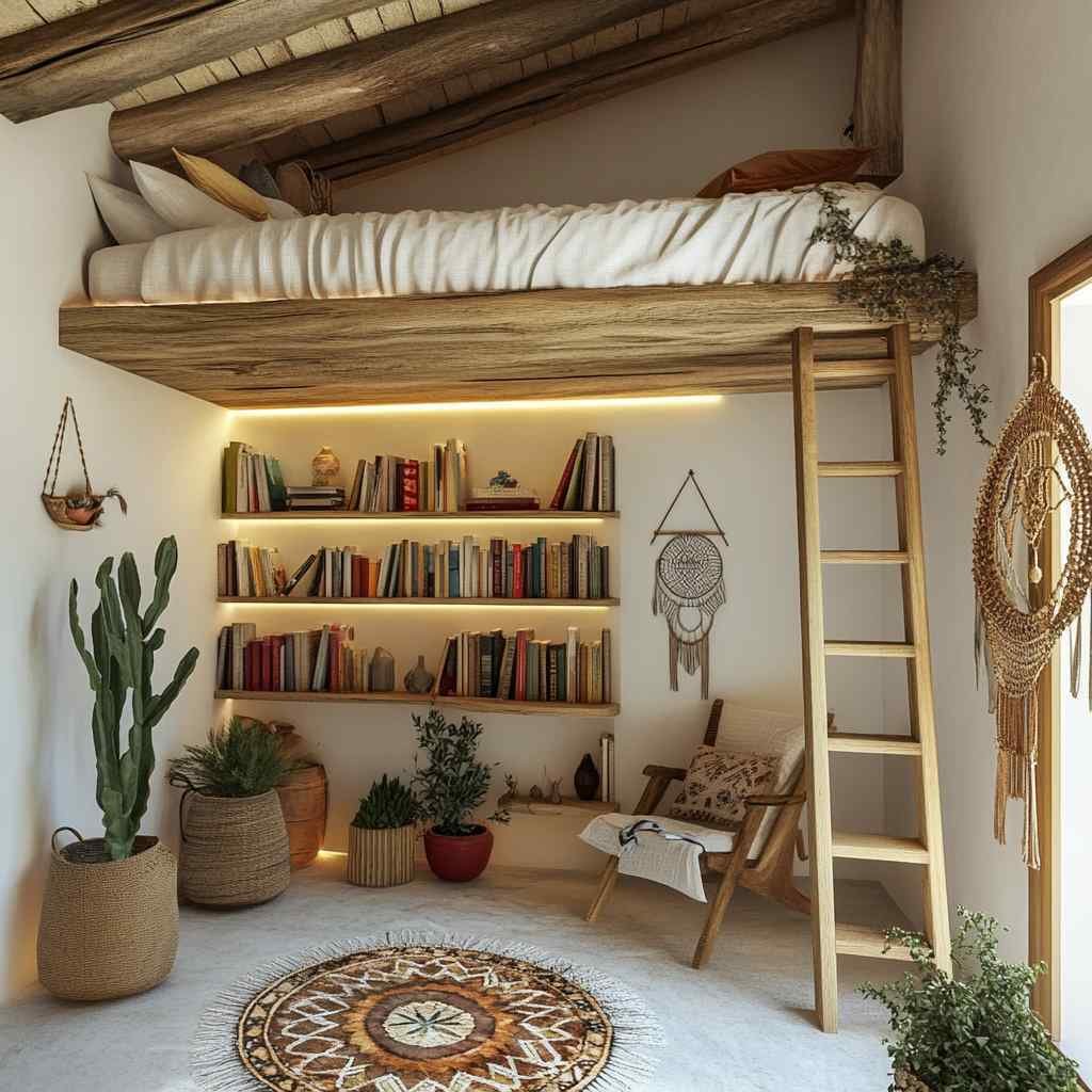 Como Transformar um Espaço Rústico em uma Biblioteca Multifuncional com Mezanino e Quarto de Visitas
