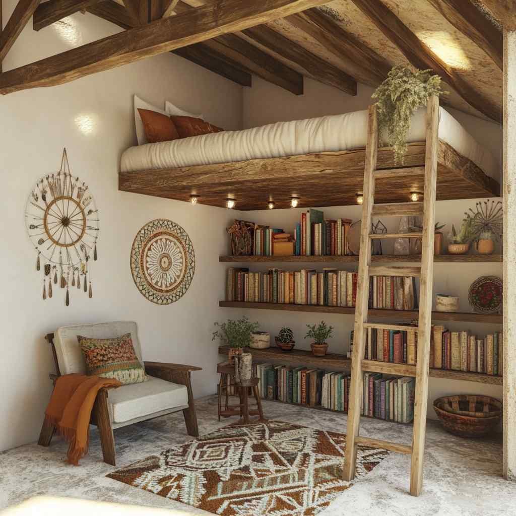 Como Transformar um Espaço Rústico em uma Biblioteca Multifuncional com Mezanino e Quarto de Visitas