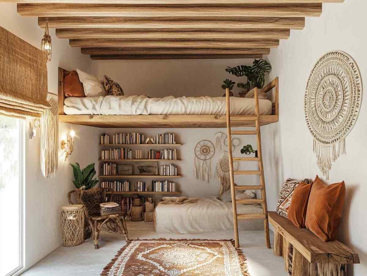 Como Transformar um Espaço Rústico em uma Biblioteca Multifuncional com Mezanino e Quarto de Visitas