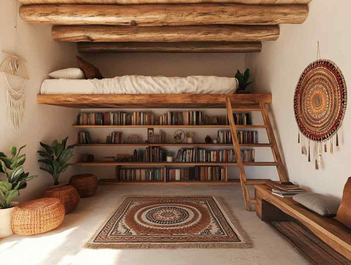 Como Transformar um Espaço Rústico em uma Biblioteca Multifuncional com Mezanino e Quarto de Visitas
