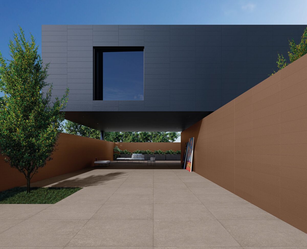 Inspirações para revestir muros com porcelanato: 10 ideias criativas 3 Diferentes tipos de porcelanato podem ser usados em muros para levar mais personalidade e resistência.