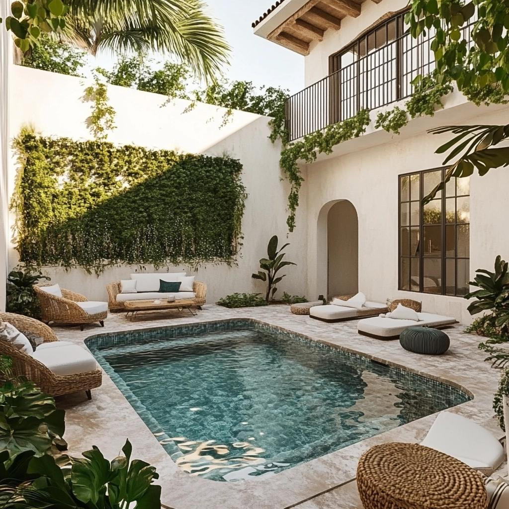 Pátios Pequenos Com Piscinas: Design Inteligente Para Maximizar Espaço 2 Pátios Pequenos Com Piscinas: Design Inteligente Para Maximizar Espaço