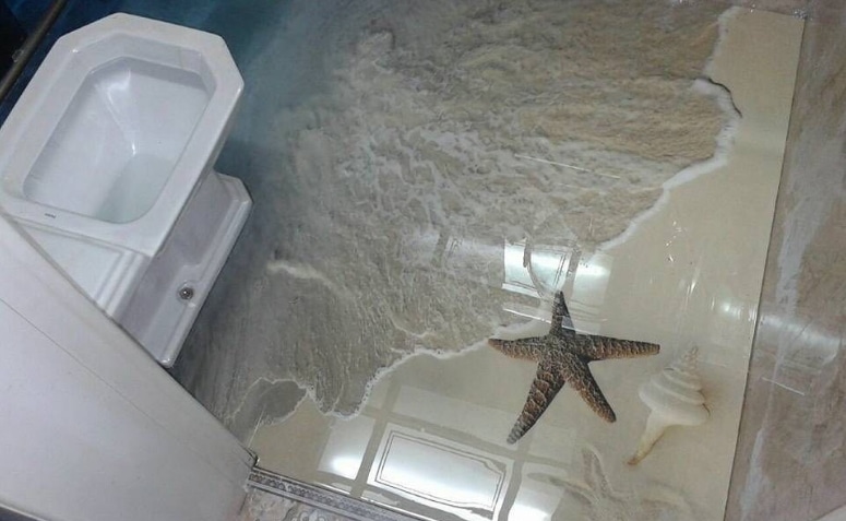 Piso 3D: 20 Ideias e Dicas de Decoração 5 Foto de um piso 3D com desenhos geométricos
