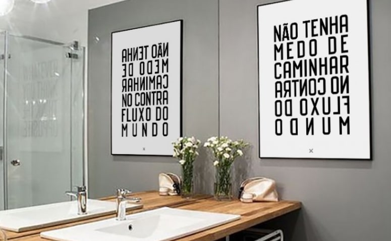 Quadros para Banheiro: Modelos e Tutoriais Para Decorar o Espaço com 10 Ideias 3 Quadro com imagem representando decoração de banheiro.