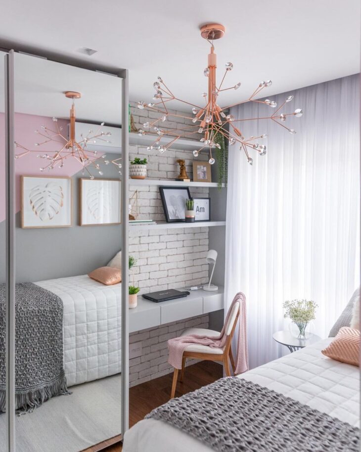 10 Fotos de Quarto Cinza e Rosa para uma Decoração Chique e Delicada 5 Foto de quarto cinza e rosa 2 - 2
