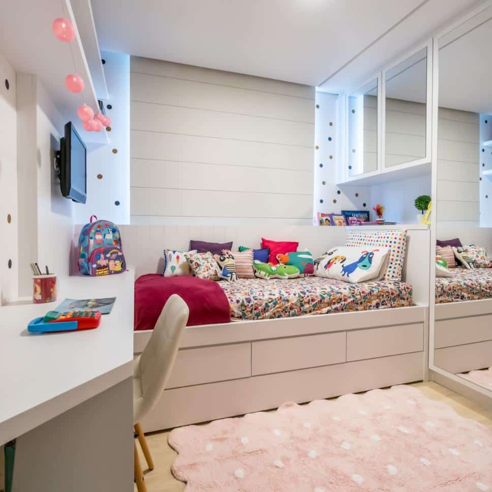 10 Ideias de Quarto Infantil Feminino e Dicas para uma Decoração Criativa 1 Quarto infantil feminino com lindas cores
