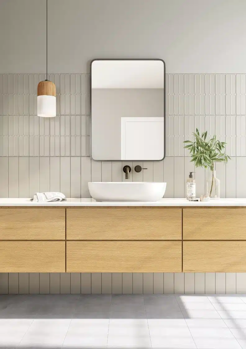 Transforme Seu Espaço com Tijolinho Branco: 5 Revestimentos Clean para Inspirar sua Decoração! 9 Duas versões de tijolinho branco da linha Paddington são ideais para um ambiente clean (Projeto: Portobello)