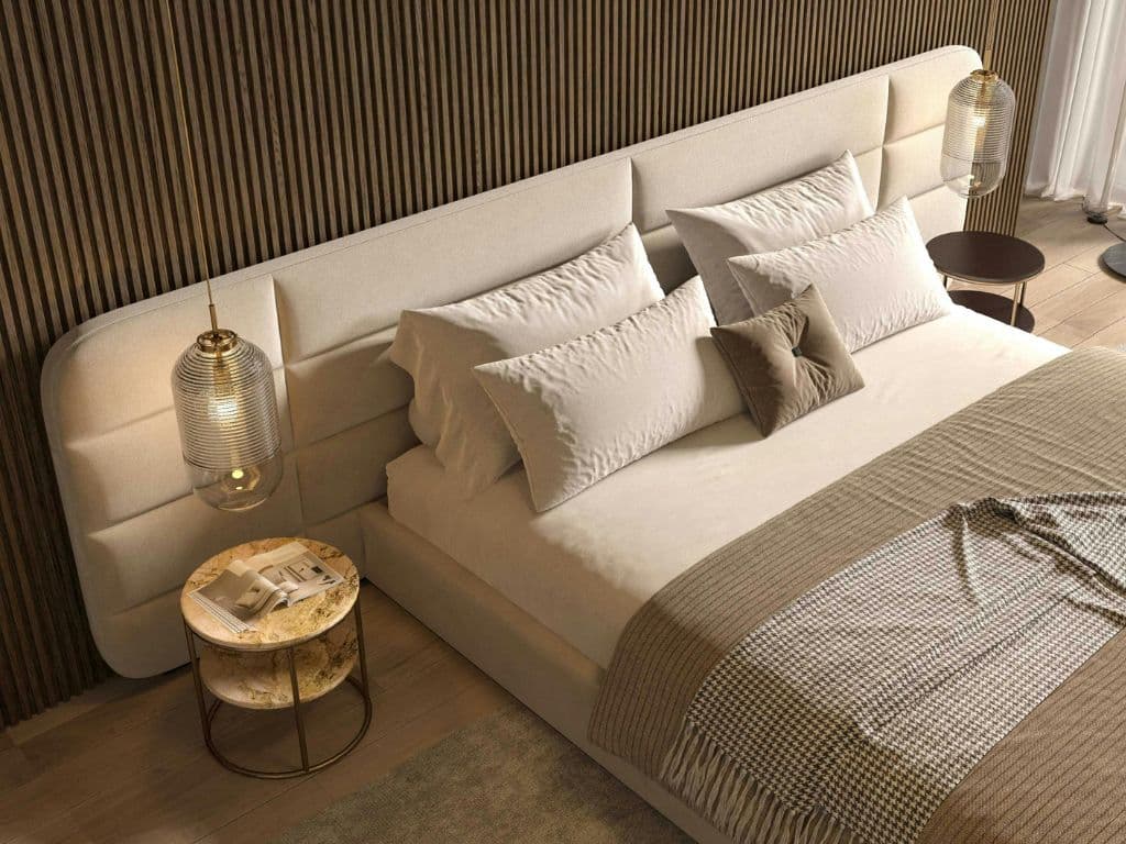 Decoração Neutra: 10 Ideias Incríveis para Quartos no Outono 5 Cabeceiras de tecido