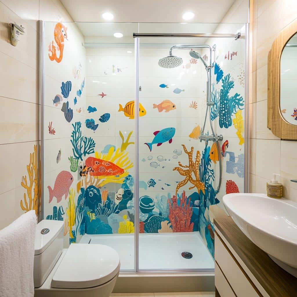 Descubra 35 Adesivos para Box de Banheiro que Transformarão Seu Espaço! 8 35 Modelos de Adesivos para Box de Banheiro que Vão Renovar o Ambiente