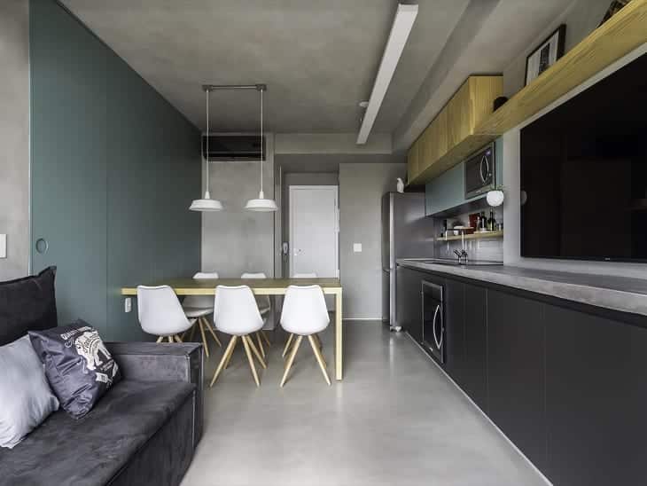 Transforme seu apartamento pequeno: 42m² com painéis que ampliam espaços 3 Foto: Reprodução/Marco Antonio