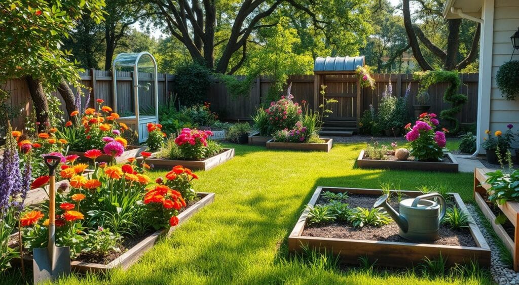 Como Criar um Jardim no Quintal: Guia Prático com Dicas e 10 Fotos 7 Imagem de flores e plantas ornamentais em um momento de plantio.