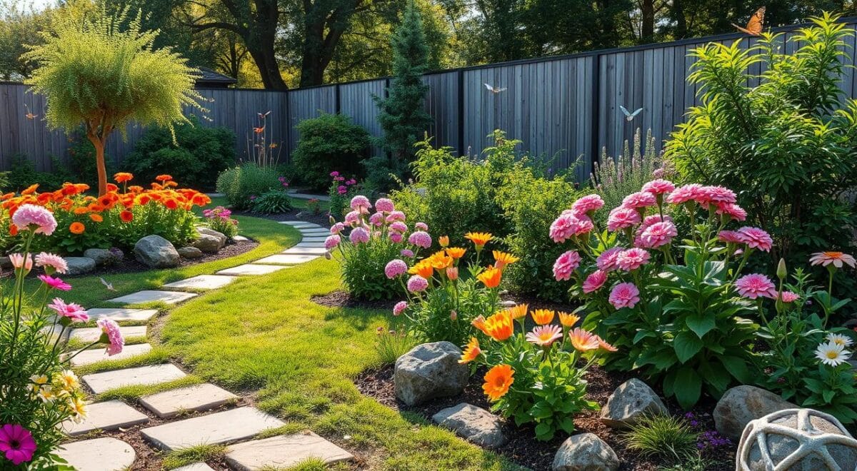 Como Criar um Jardim no Quintal: Guia Prático com Dicas e 10 Fotos 3 Imagem de um jardim no quintal mostrando a beleza das plantas.