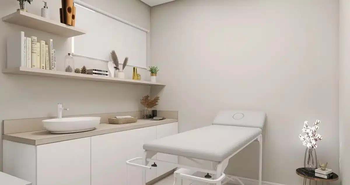 Como Decorar um Consultório com 6 Dicas Práticas 5 Ambiente de consulta com uma paleta de cores suaves e relaxantes.