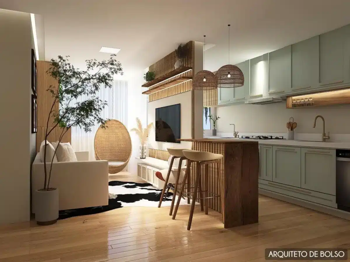 Cozinha americana com sala - 2
