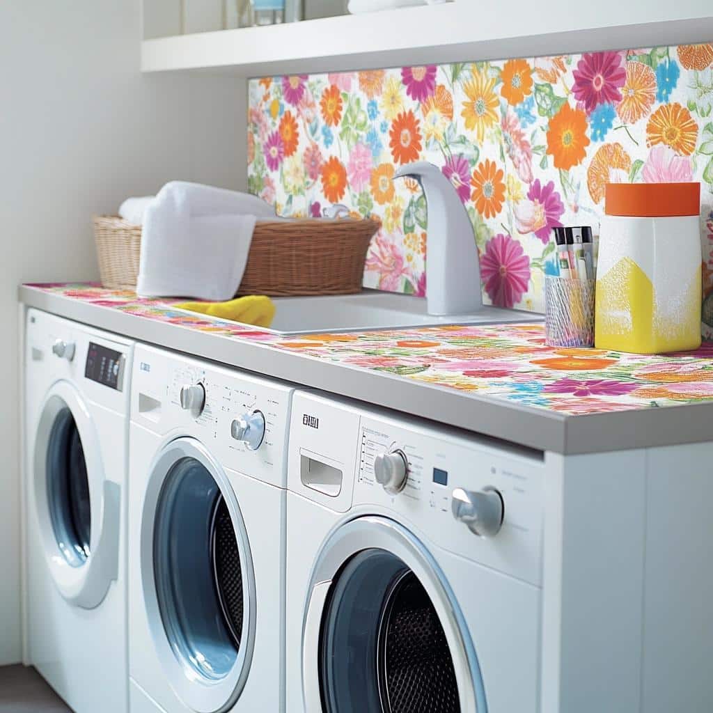 Decorando a Lavanderia com Adesivos e Contact: Praticidade e Economia