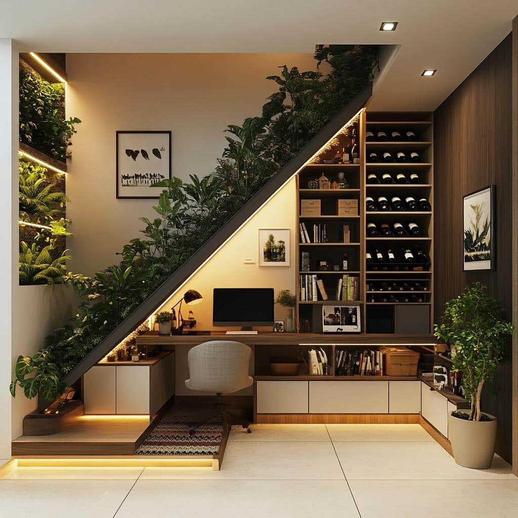 Aproveite ao Máximo o Espaço embaixo da Escada com 8 Ideias Criativas 4 Aproveite ao Máximo o Espaço embaixo da Escada com 8 Ideias Criativas
